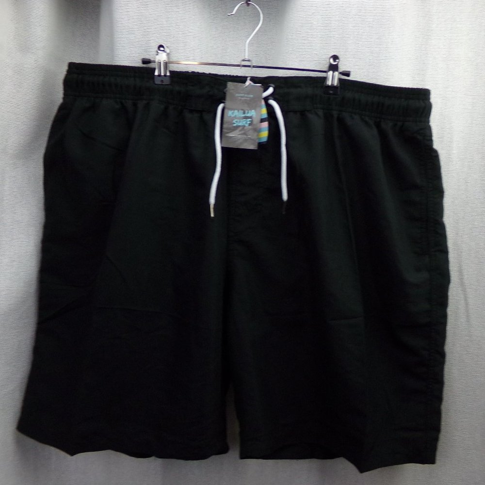NWT Kailua Surf Men's Black Swim Trunks Size 3XL